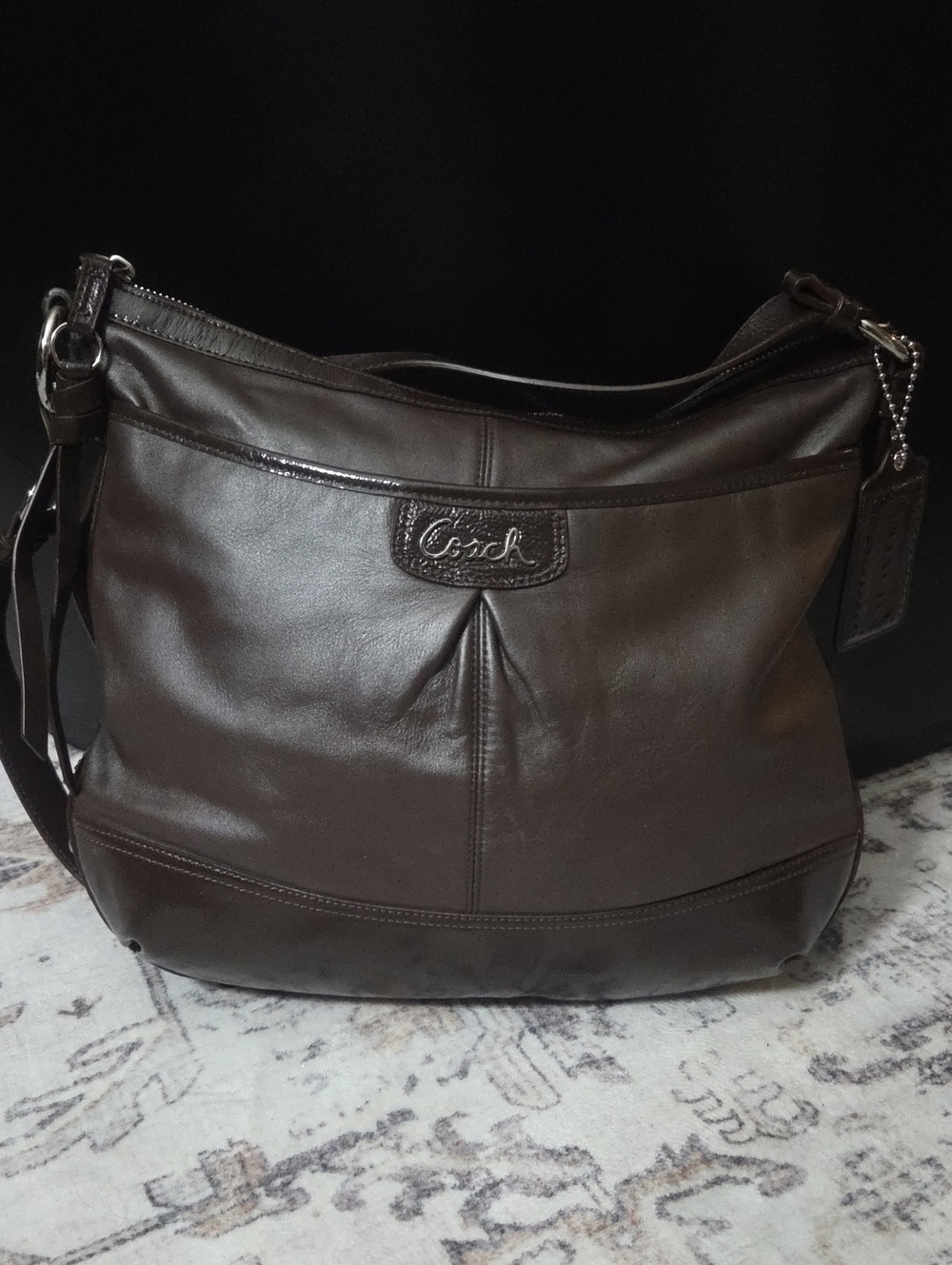 Coach Park Dark Brown Leather Shoulder Bag